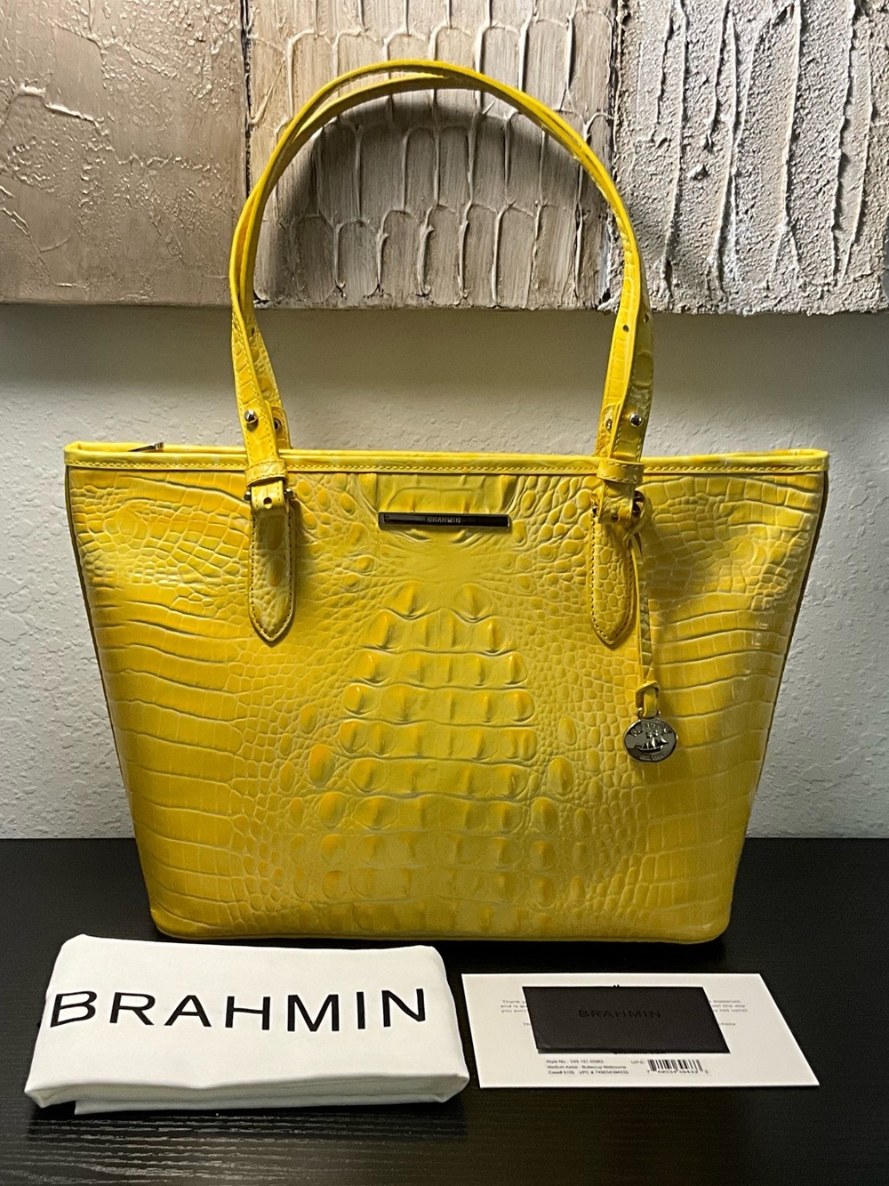 Brahmin Medium Asher BUTTERCUP MELBOURNE Leather Tote Bag
